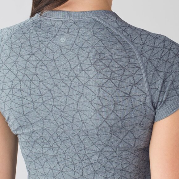 Lululemon Swiftly Tech Short Sleeve Crew Heathered Blue Size 10 (See Notes) - Picture 2 of 10